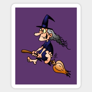 Witch on a broom Sticker